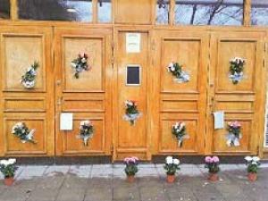 Flowers Cover Swastikas in Sweden Mosque